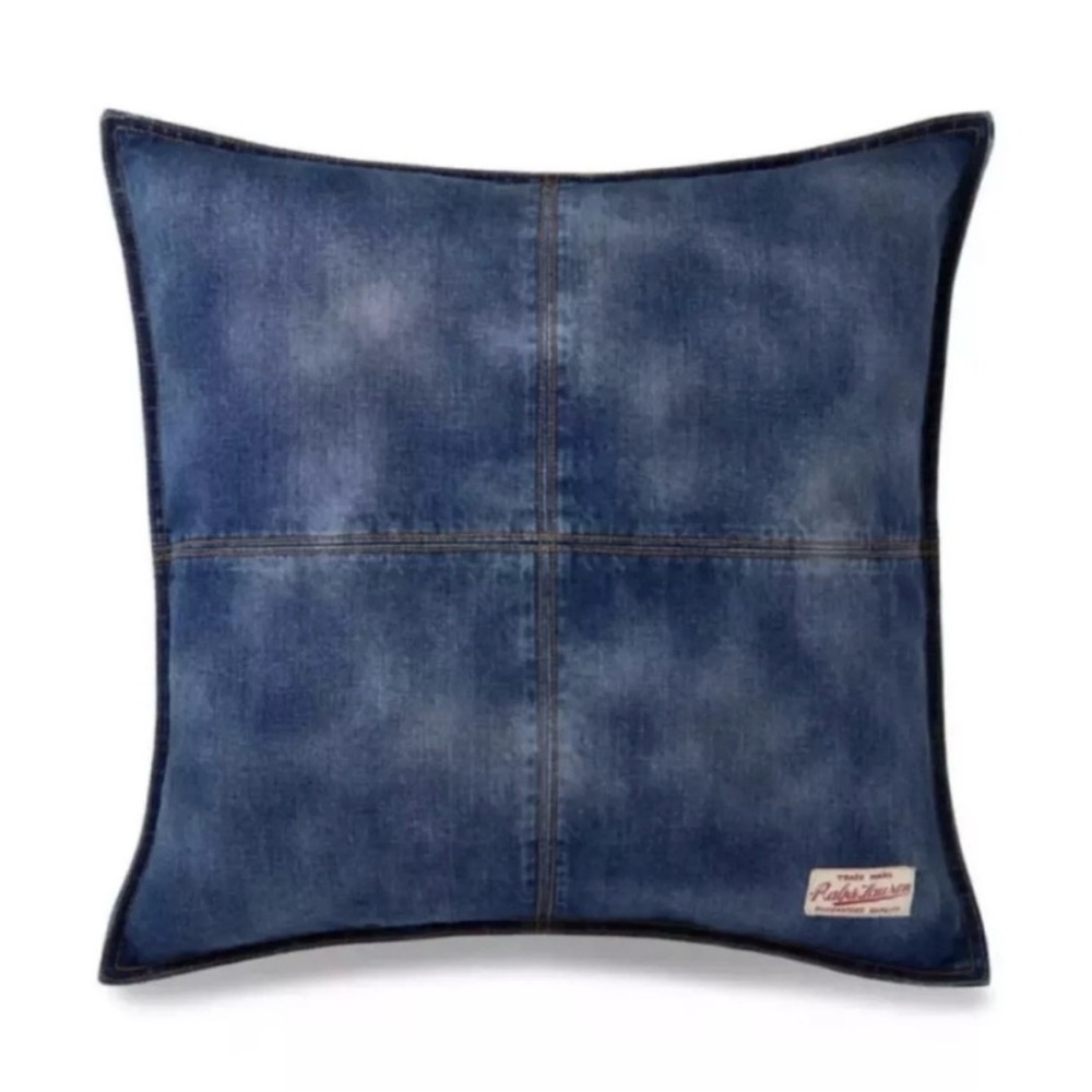 Lot of 2 Ralph Lauren Eckley Denim Throw Pillow, 20” X 20” $570